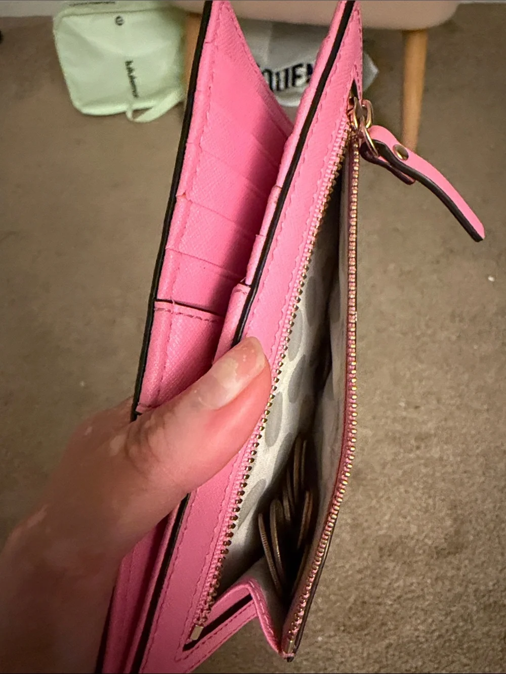 kate spade bright pink saffiano leather continental wallet with gold logo
